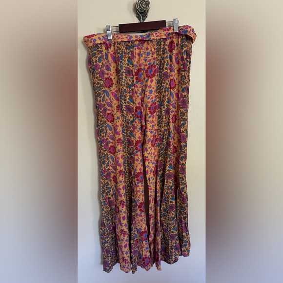 NWOT FREE PEOPLE Bali Sultry Boho Flare Pants Mustard Large - Picture 4 of 8
